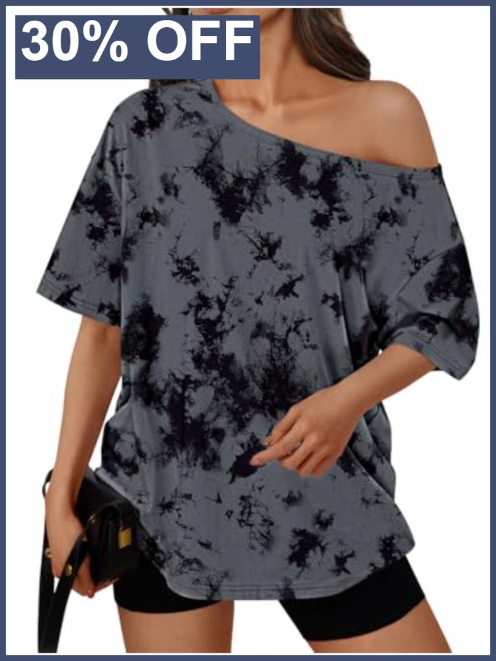 Oversized Off Shoulder Tee Short Sleeve Casual Summer Top Blouse Stretch